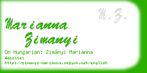 marianna zimanyi business card