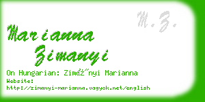 marianna zimanyi business card